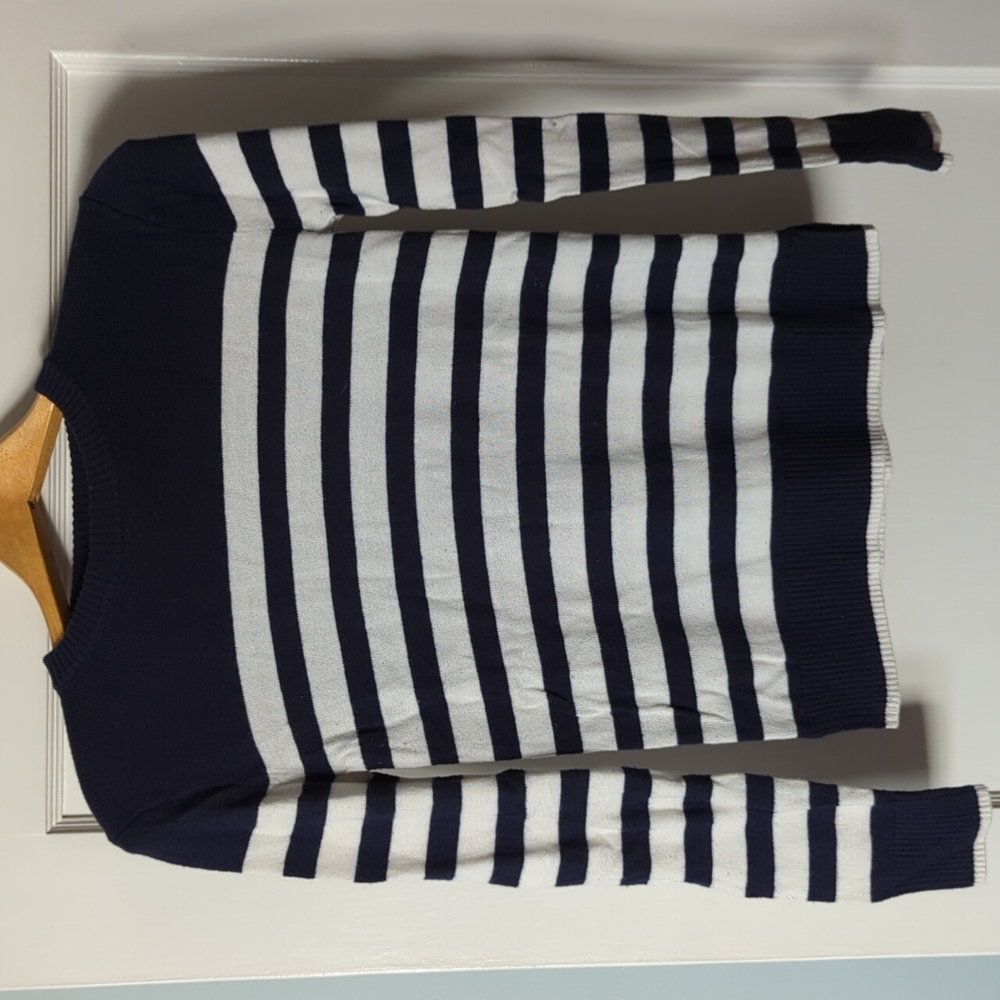 Navy & White Striped sweater